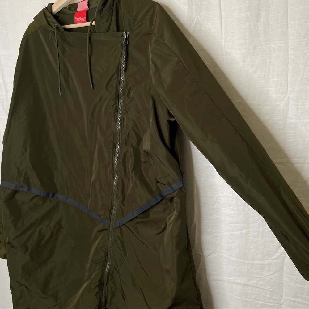 Nike Green Parka Bonded Athletic Trench Jacket Coat Oversized Long Windbreaker - Picture 15 of 16